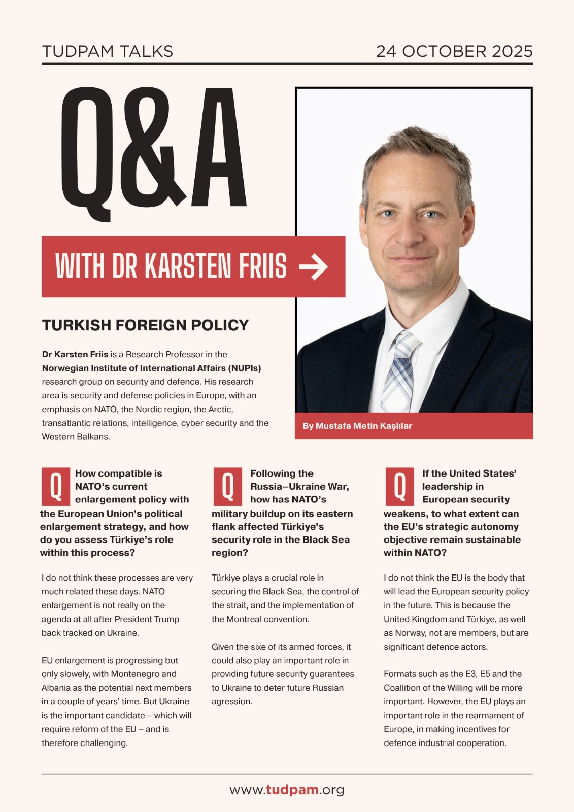Assessing Türkiye’s Strategic Role in NATO and European Security: An Interview with Dr. Karsten Friis