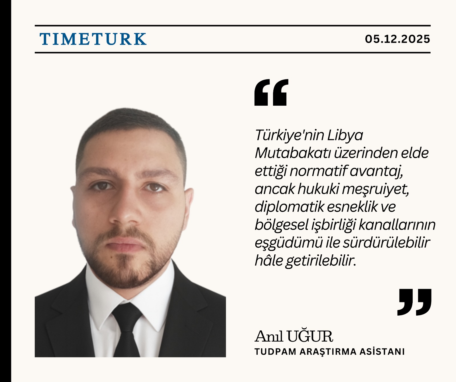 TUDPAM Araştırma Asistanı Uğur’un Timetürk’teki Analizi Dikkat Çekti