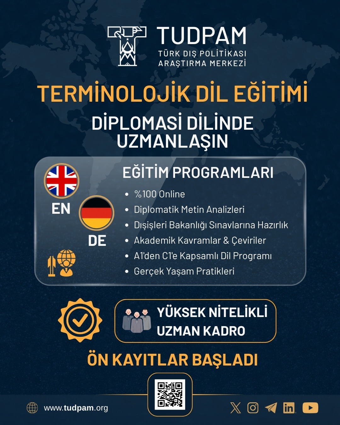 TUDPAM Terminolojik Dil Eğitim Programları İçin Ön Kayıtlar Başladı