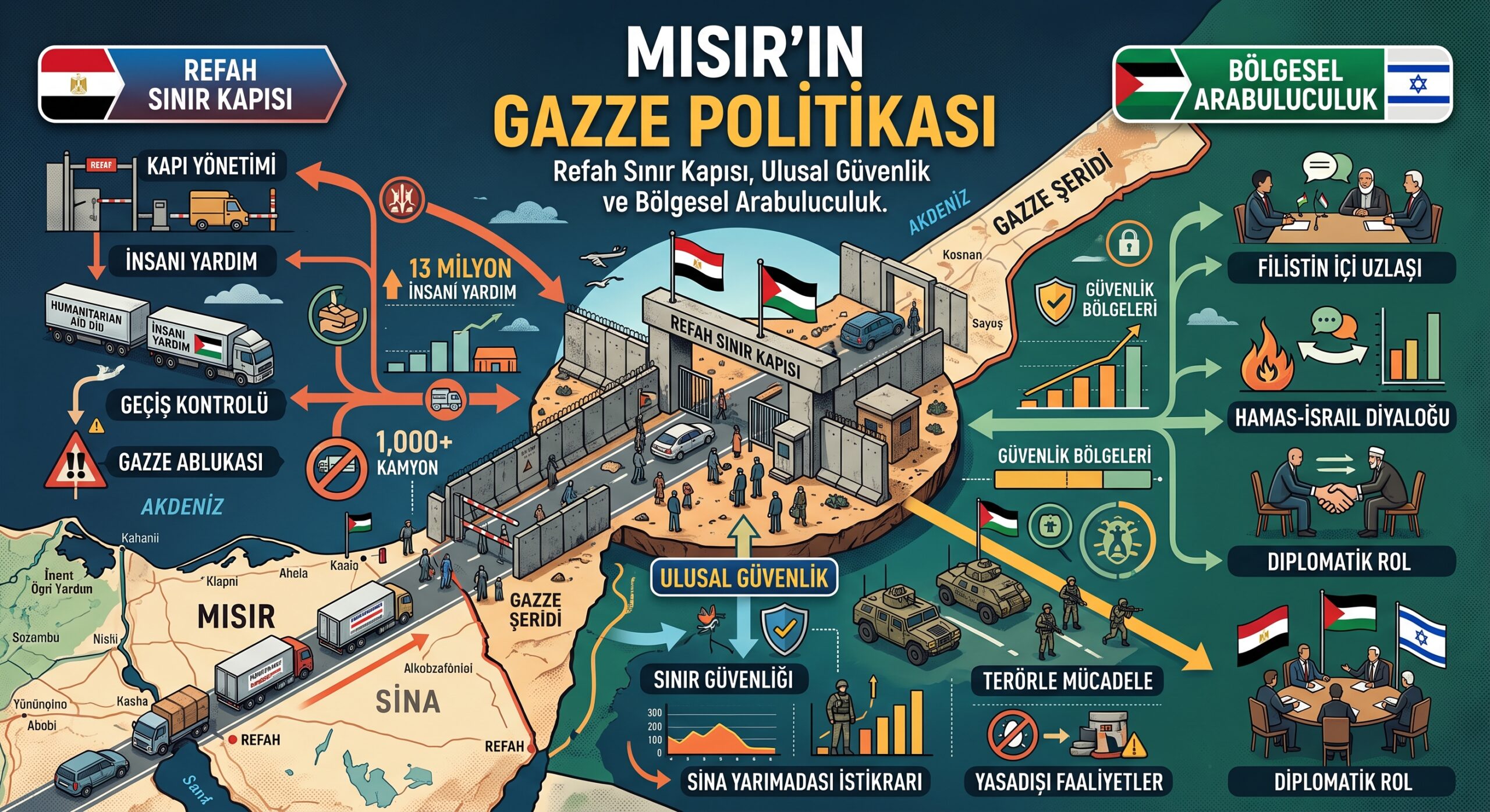 Mısır’ın Gazze Politikası: Refah Sınır Kapısı, Ulusal Güvenlik ve Bölgesel Arabuluculuk