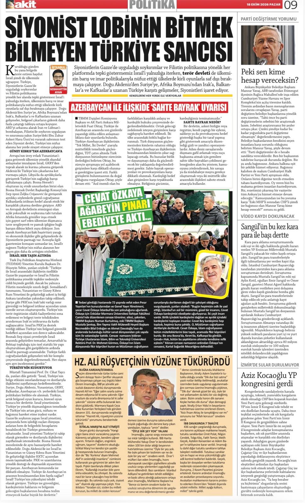 TUDPAM Başkanı Yeltin, Yeni Akit Gazetesi’ne Türkiye-İsrail Gerilimi Hakkında Demeç Verdi