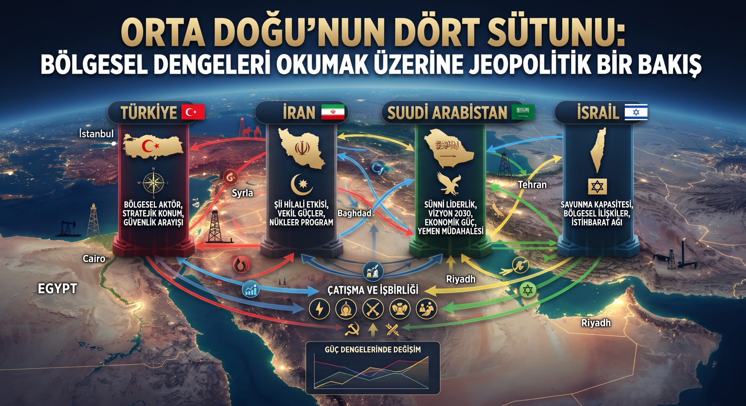 Orta Doğu’nun Dört Sütunu: Bölgesel Dengeleri Okumak Üzerine Jeopolitik Bir Bakış